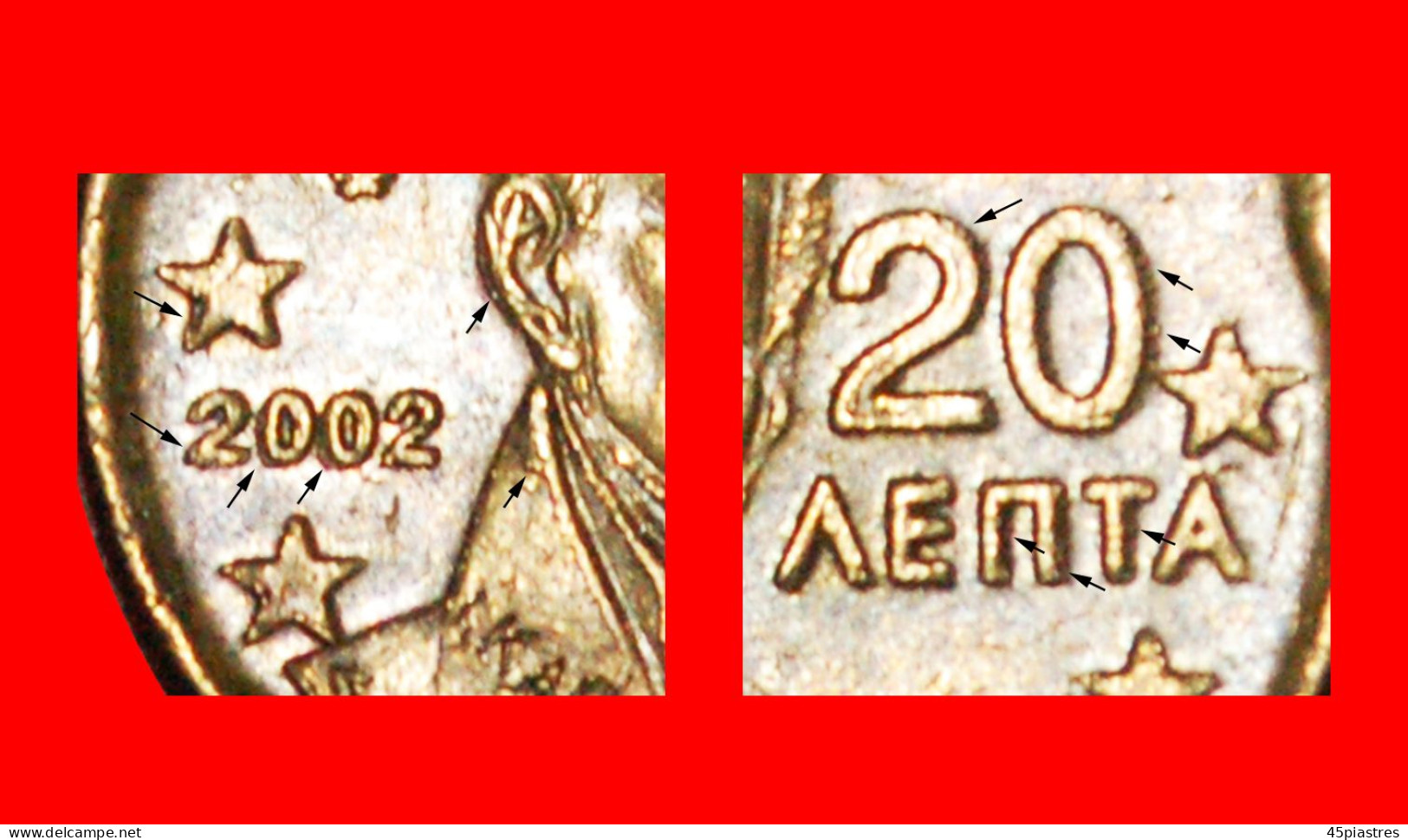 * ERROR NORDIC GOLD (2002-2006): GREECE  20 EURO CENTS 2002! · LOW START! · NO RESERVE!!! - Errors And Oddities
