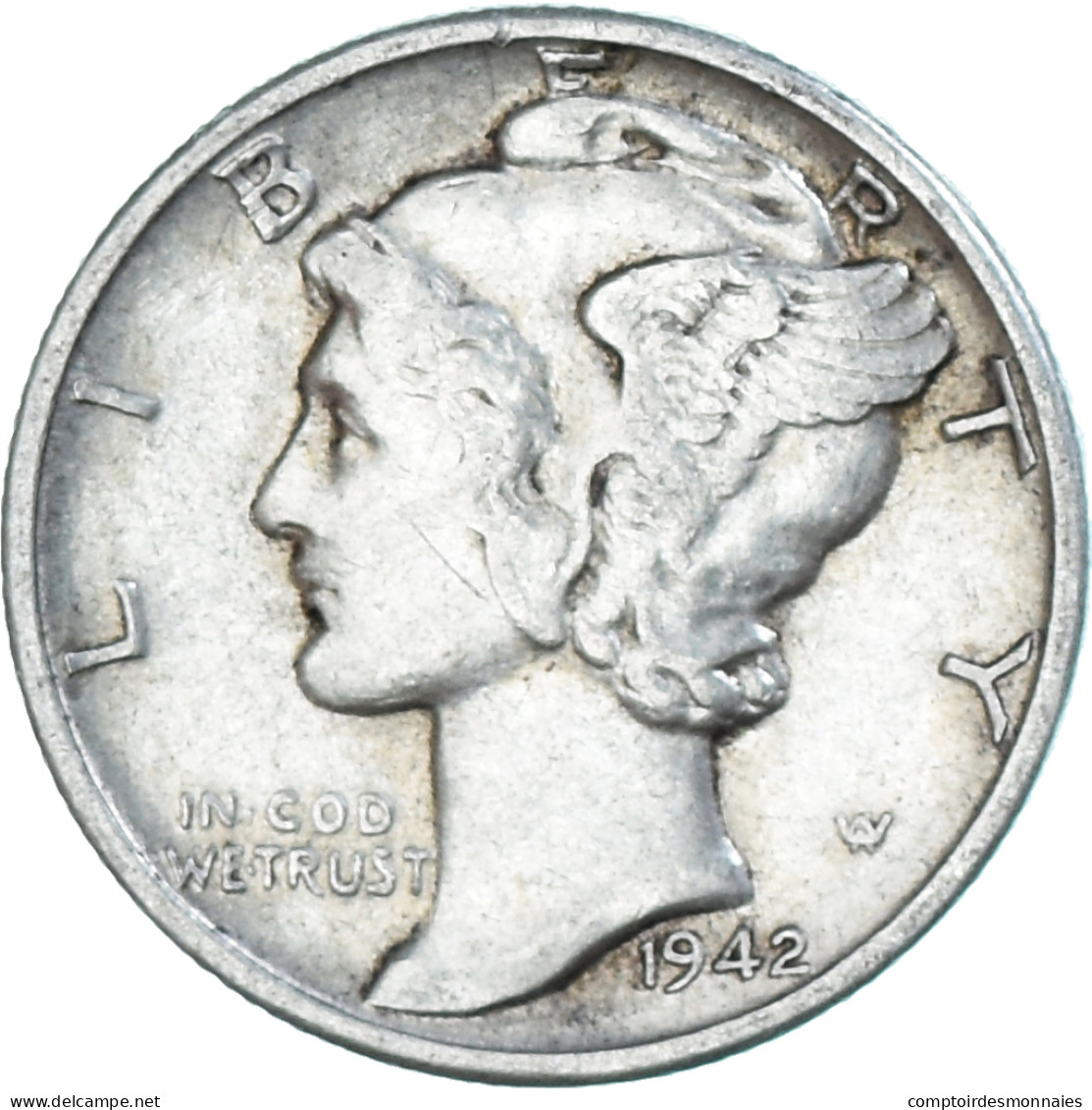 Monnaie, États-Unis, Dime, 1942 - 1916-1945: Mercury (kwik)