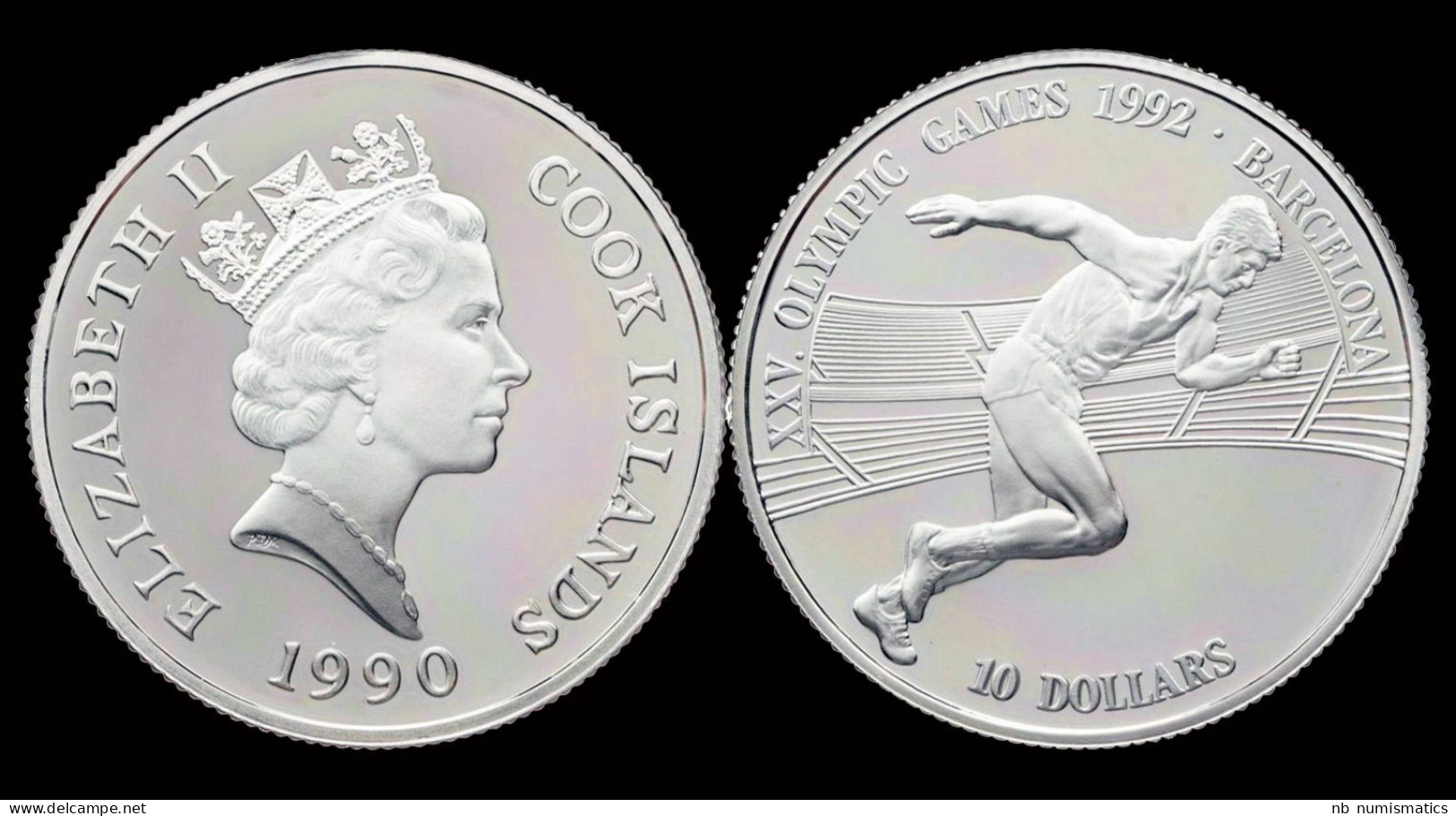 Cook Islands 10 Dollar 1990- Olympic Summergames In Barcelona 1992 - Islas Cook