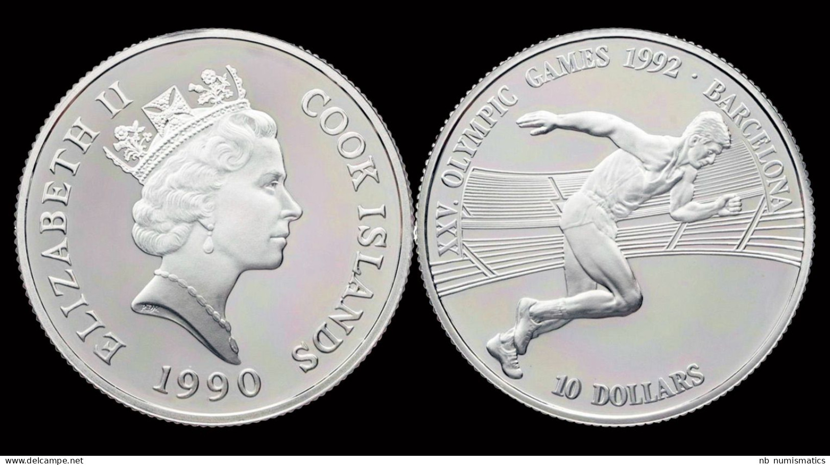 Cook Islands 10 Dollar 1990- Olympic Summergames In Barcelona 1992 - Cook