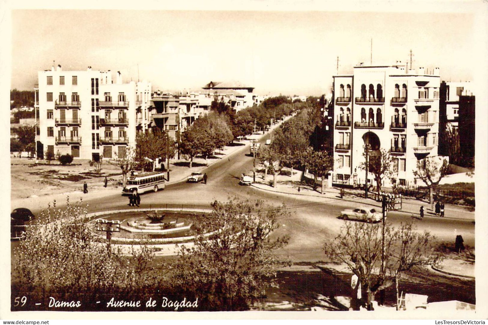 SYRIE - Damas - Avenue De Bagdad - Carte Postale Ancienne - Syria