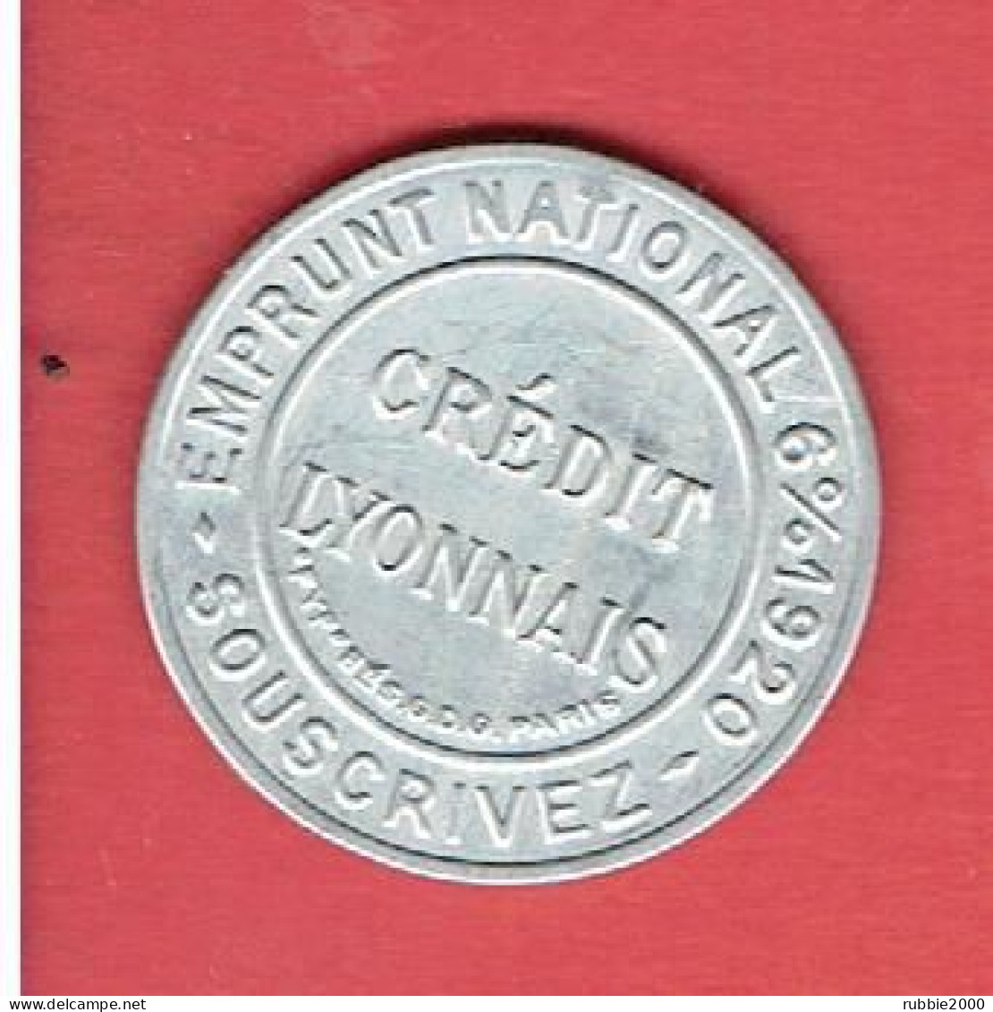 FRANCE Timbre Monnaie 5 C. Vert Type Semeuse Camée - CRÉDIT LYONNAIS - EMPRUNT NATIONAL 6% 1920 - Variétés Et Curiosités