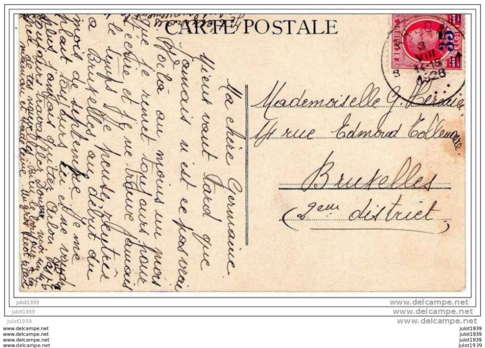 CHATILLON ..--  OLDTIMER . 1928 Vers BRUXELLES ( Melle Germaine Her????) . Voir Verso . - Saint-Léger
