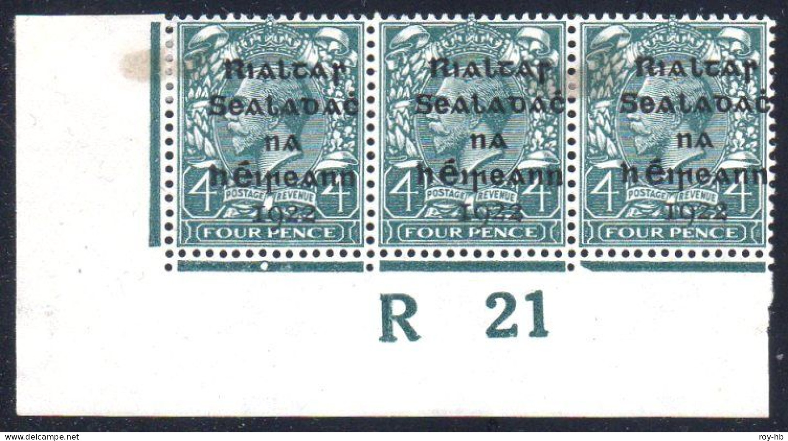 1922 Dollard Control Strip Of 3 R21 I, R! - Neufs