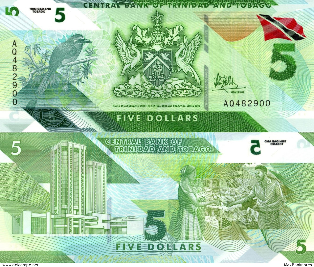 Trinidad & Tobago / 5 Dollars / 2022 / P-61(a) / UNC - Trinidad & Tobago