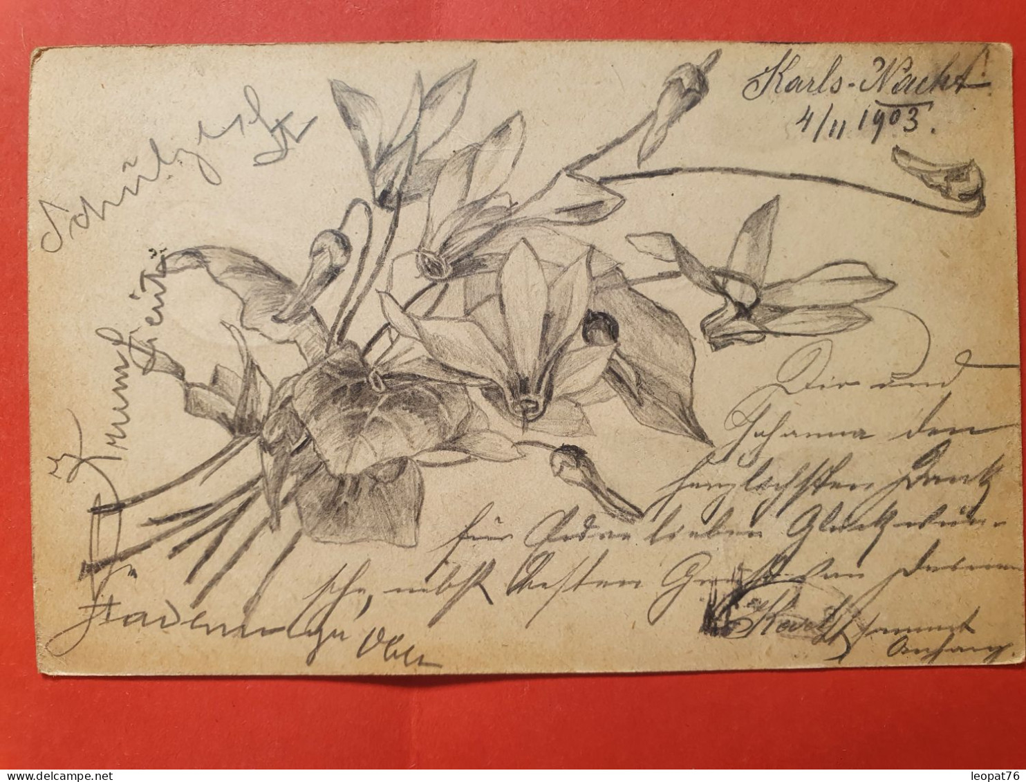 Hongrie - Entier Postal De Komárom Pour L'Allemagne En 1903, Voir Dessin De Fleurs Au Dos - Réf J 121 - Postal Stationery