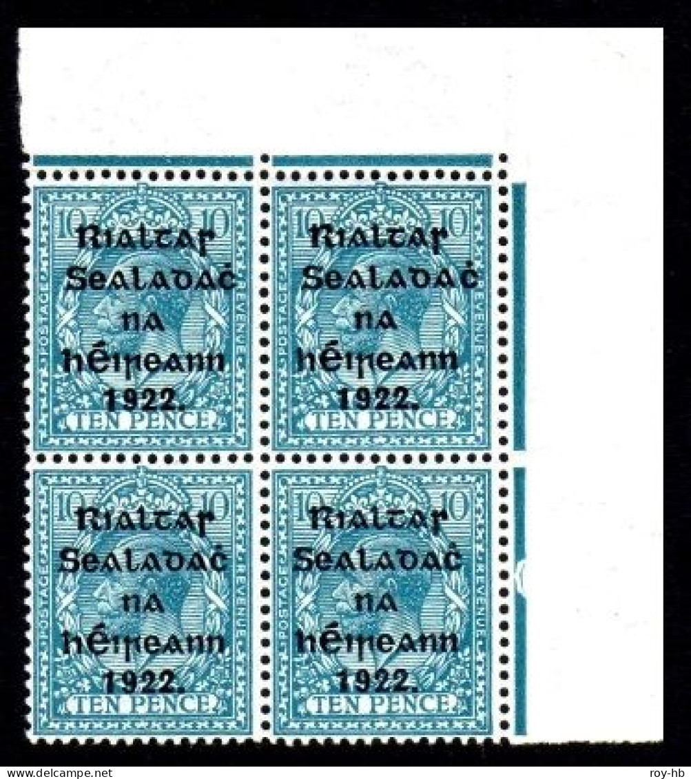 1922 Thom Blue-black 10d Extremely Rare Corner Block Of 4 With "wide AC". - Nuevos