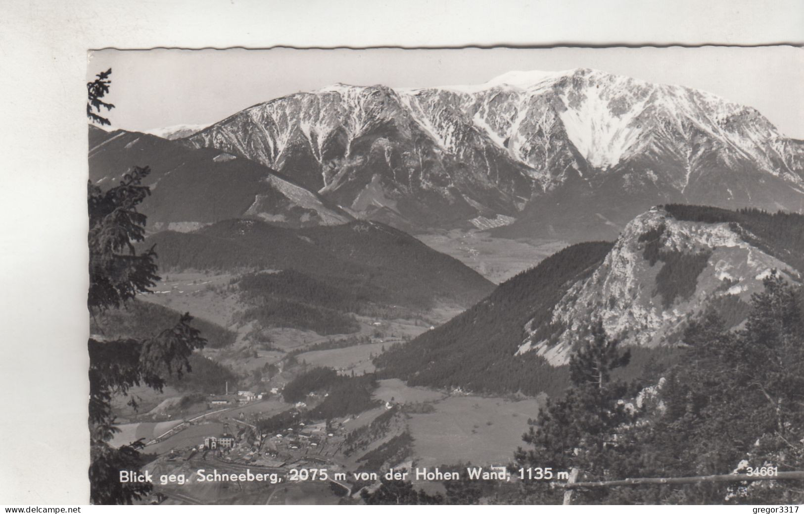 D69) Blick Geg. SCHNEEBERG - Von Der Hohen Wand ALT S/W Gel. Winzendorf - Schneeberggebiet