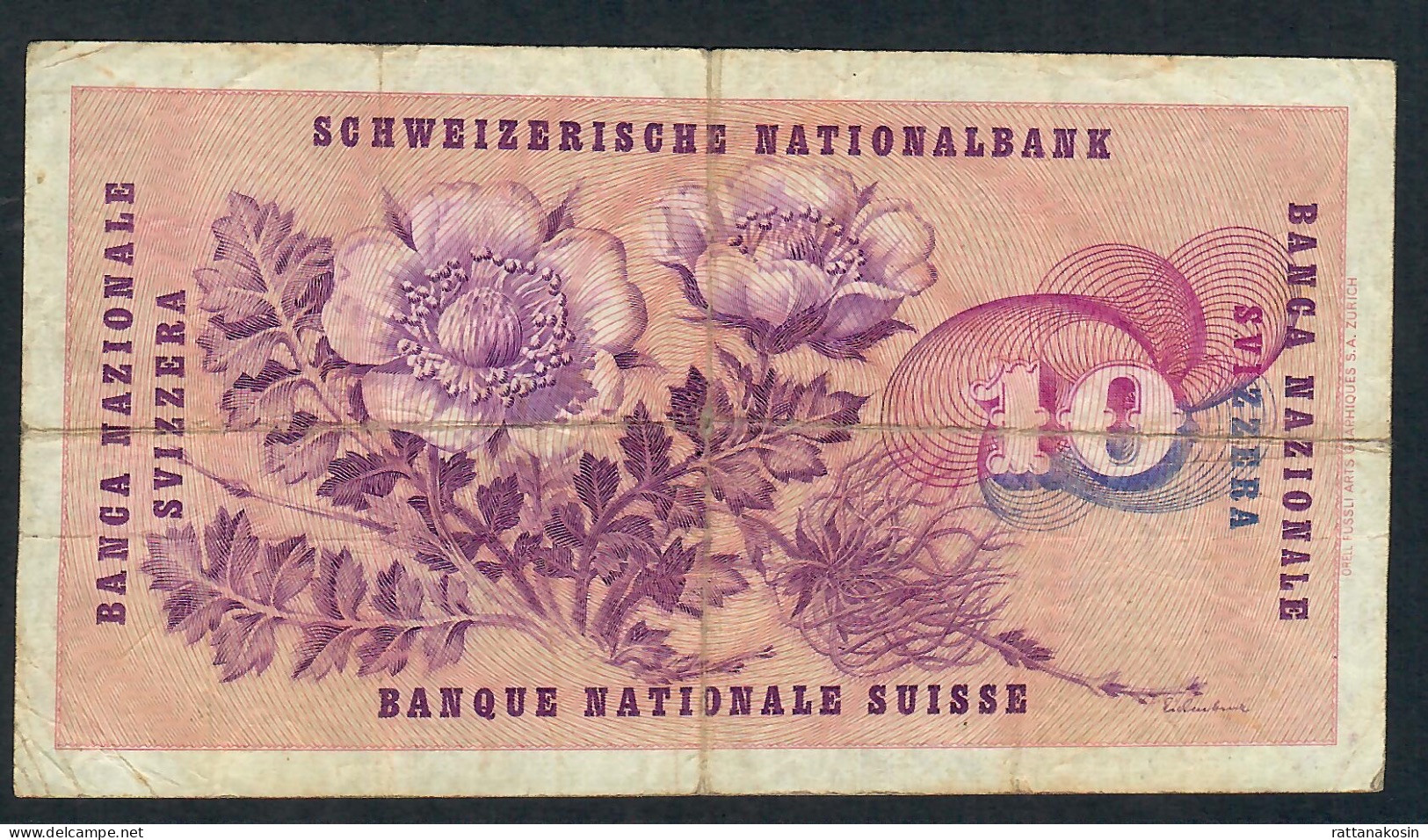 SUISSE P45g 10 FRANCS 26.10.1961  FINE - Switzerland