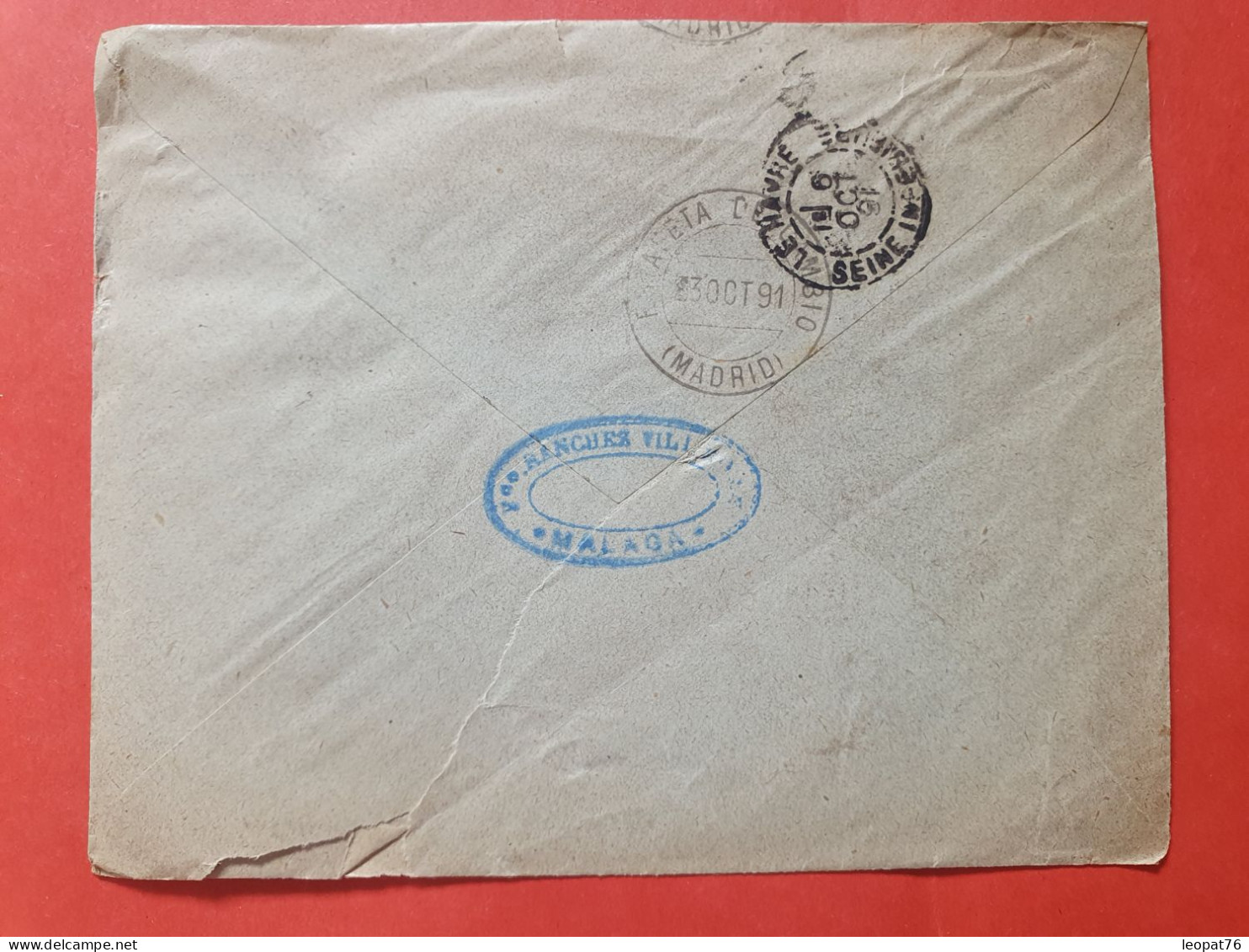 Espagne - Enveloppe Commerciale De Malaga Pour Le Havre ( France ) En 1891 - Réf J 132 - Storia Postale