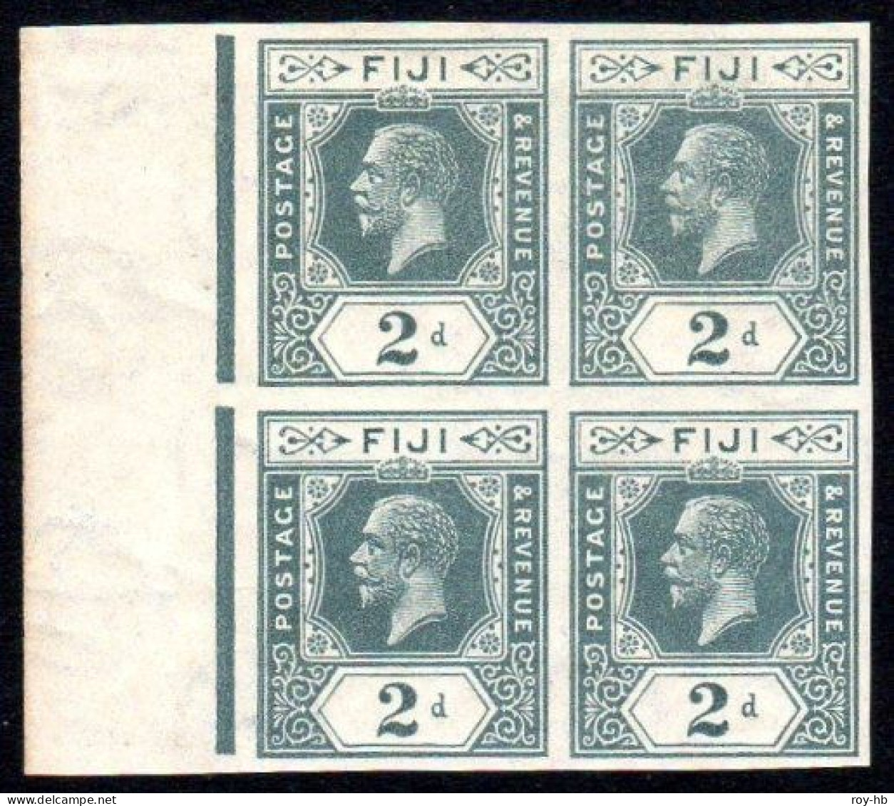 1922 "FIJI" Block Of 4 Without Defacement ! - Imperforates, Proofs & Errors