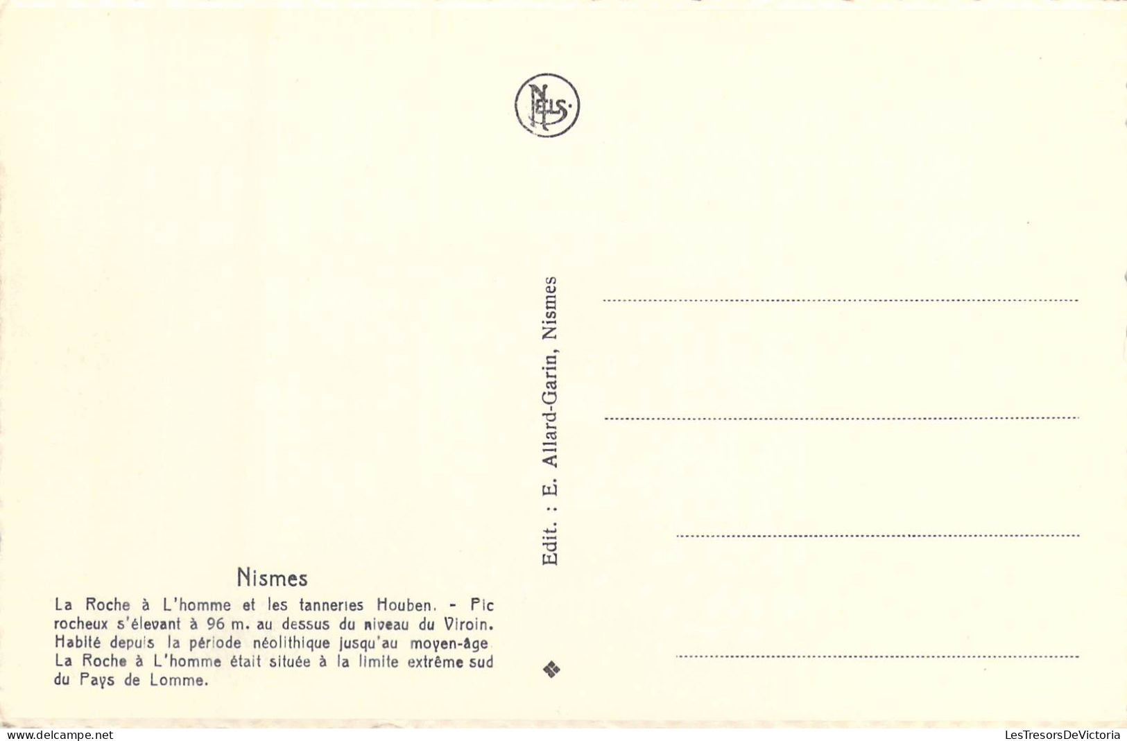 BELGIQUE - Nismes - La Roche à L'Homme Et Les Tanneries Houben - Carte Postale Ancienne - Viroinval