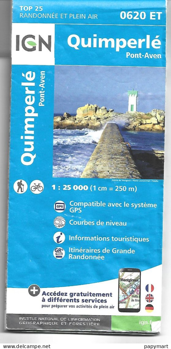 Carte IGN 0620 ET, Quimperlé, Pont-Aven  Edition 4. Février 2018 - Cartes Topographiques