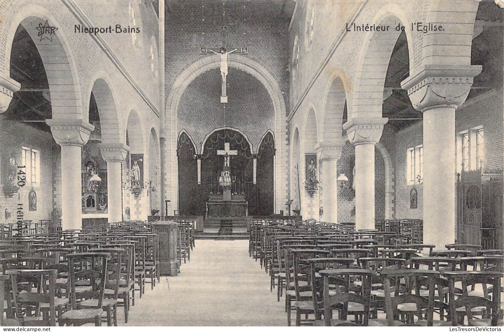 BELGIQUE - Nieuport-Bains - L'intérieur De L'Eglise - Carte Postale Ancienne - Nieuwpoort