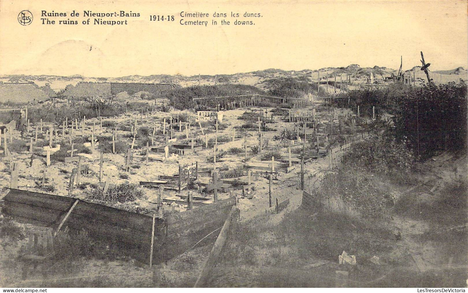 BELGIQUE - Nieuport-Bains - Ruines De Nieuport-Bains - Cimetière Dans Les Dunes - Carte Postale Ancienne - Nieuwpoort