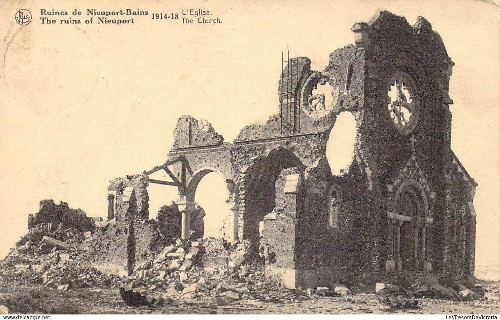 BELGIQUE - Nieuport-Bains - Ruines De Nieuport-Bains 1914-18 - L'Eglise - Carte Postale Ancienne - Nieuwpoort