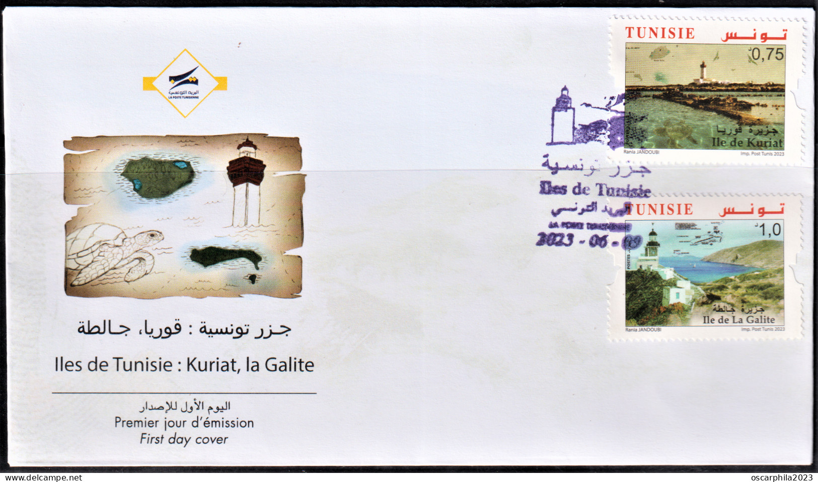 2023.Tunisie-emission 8 -Les Iles De Tunisie -Ile De Kuriat & Ile De La Galite-  FDC/ MNH**+ Prospectus - Isole