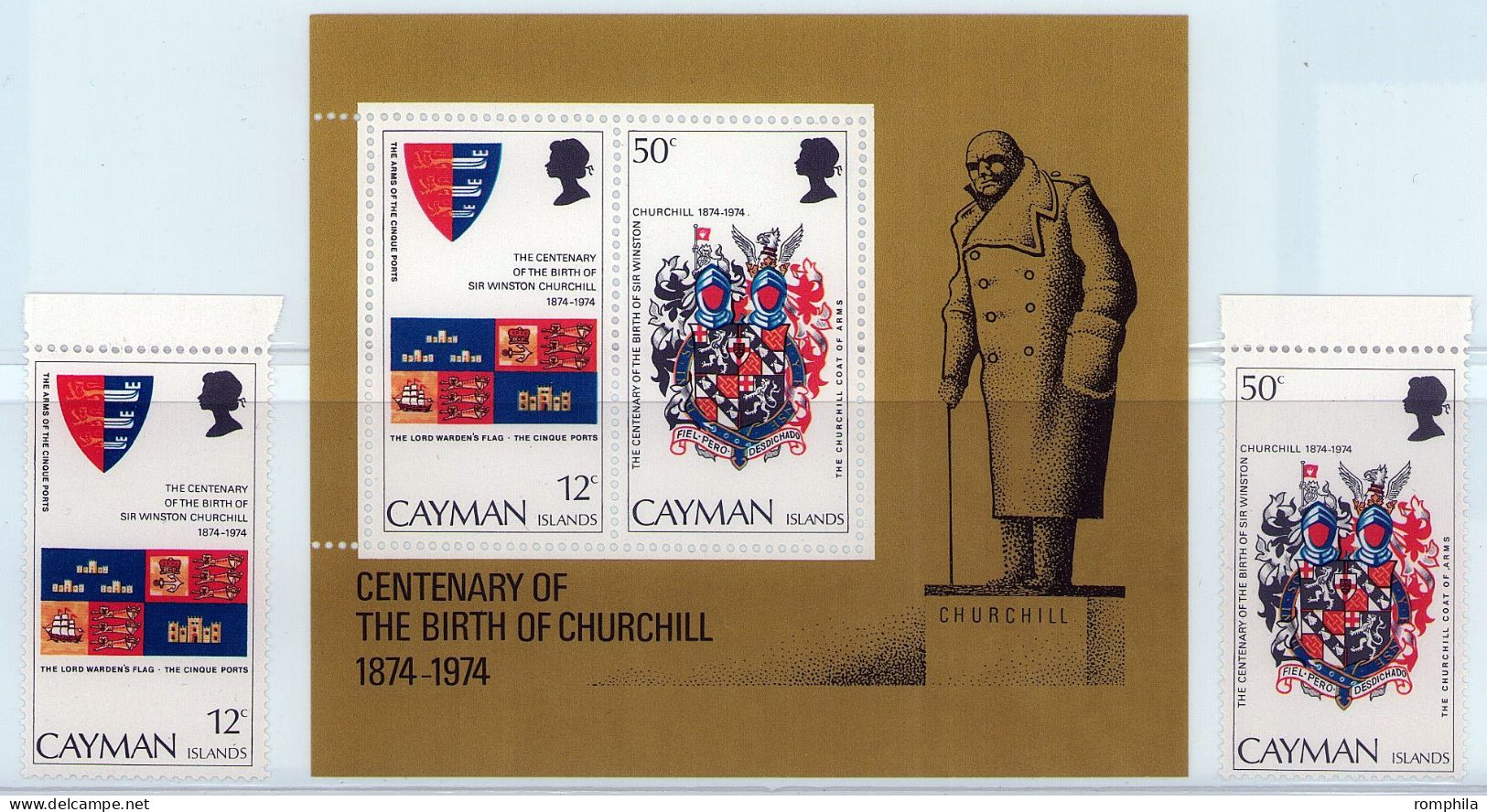 Cayman Islands 1974 Sir Winston Churchill MNH Stamps - Sir Winston Churchill