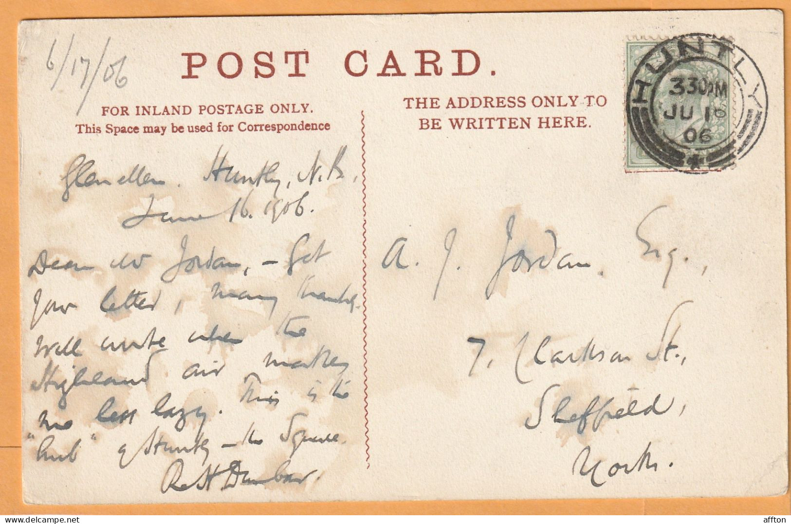 Huntly UK 1906 Postcard - Aberdeenshire