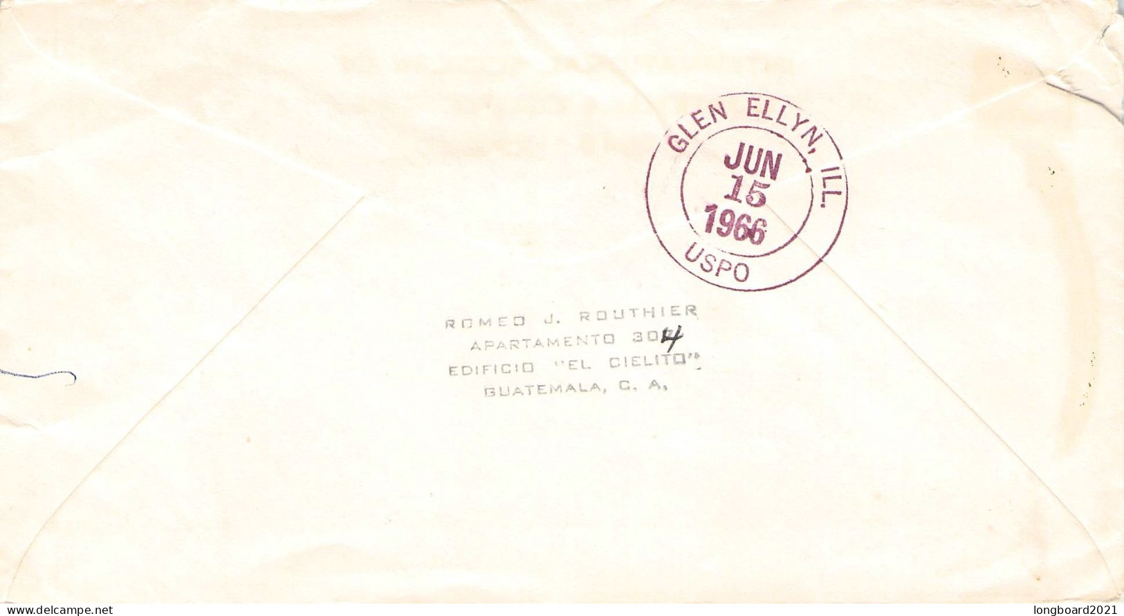 GUATEMALA - REGISTERED AIRMAIL 1966 GUATEMALA > GLYNN ELLYN,IL -METER- /*11 - Guatemala