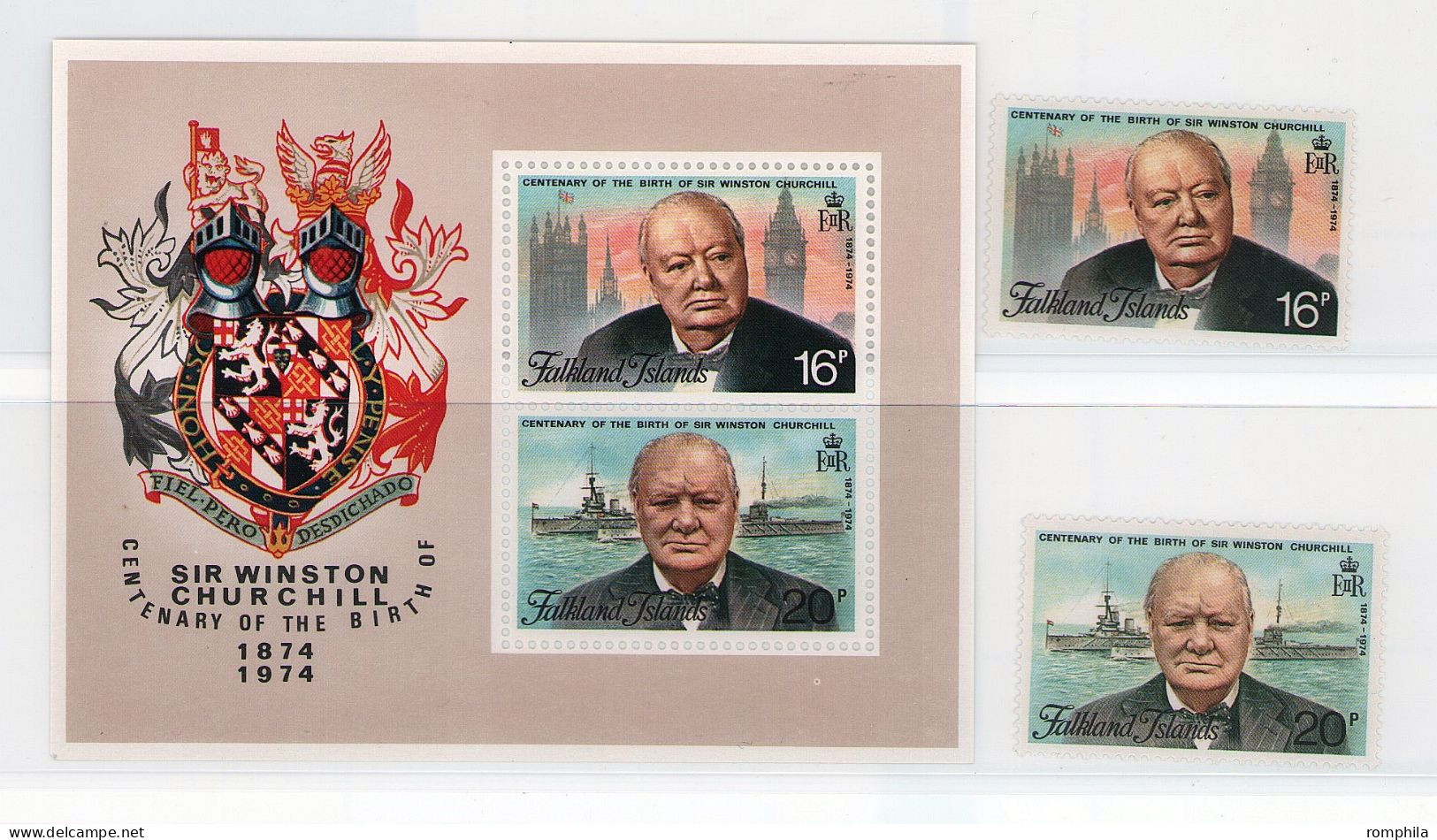 Falkland Islands 1974 Sir Winston Churchill MNH Stamps - Sir Winston Churchill