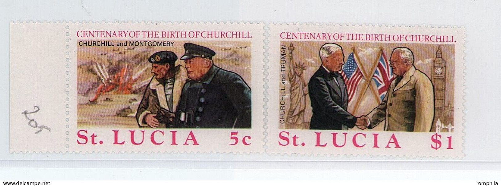 St. Lucia 1974 Sir Winston Churchill MNH Stamps - Sir Winston Churchill