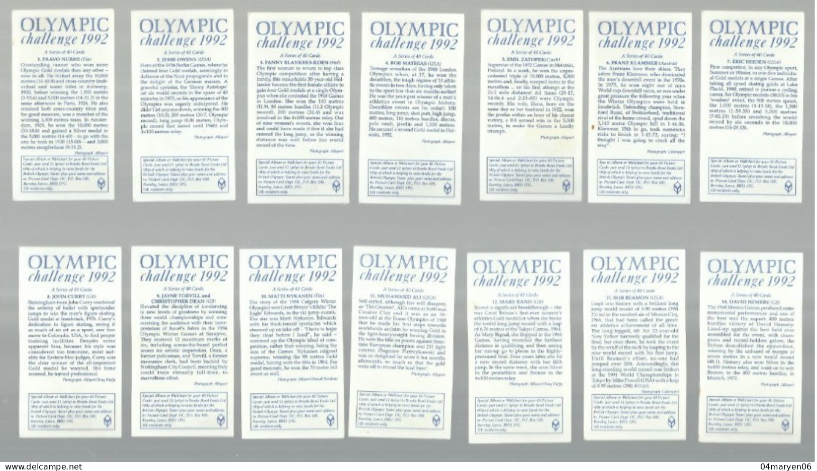 *** 40 X CHROMO :  OLYMPIC Challenge 1992  ***  --  Zie / Voir Scan's - Trading Cards
