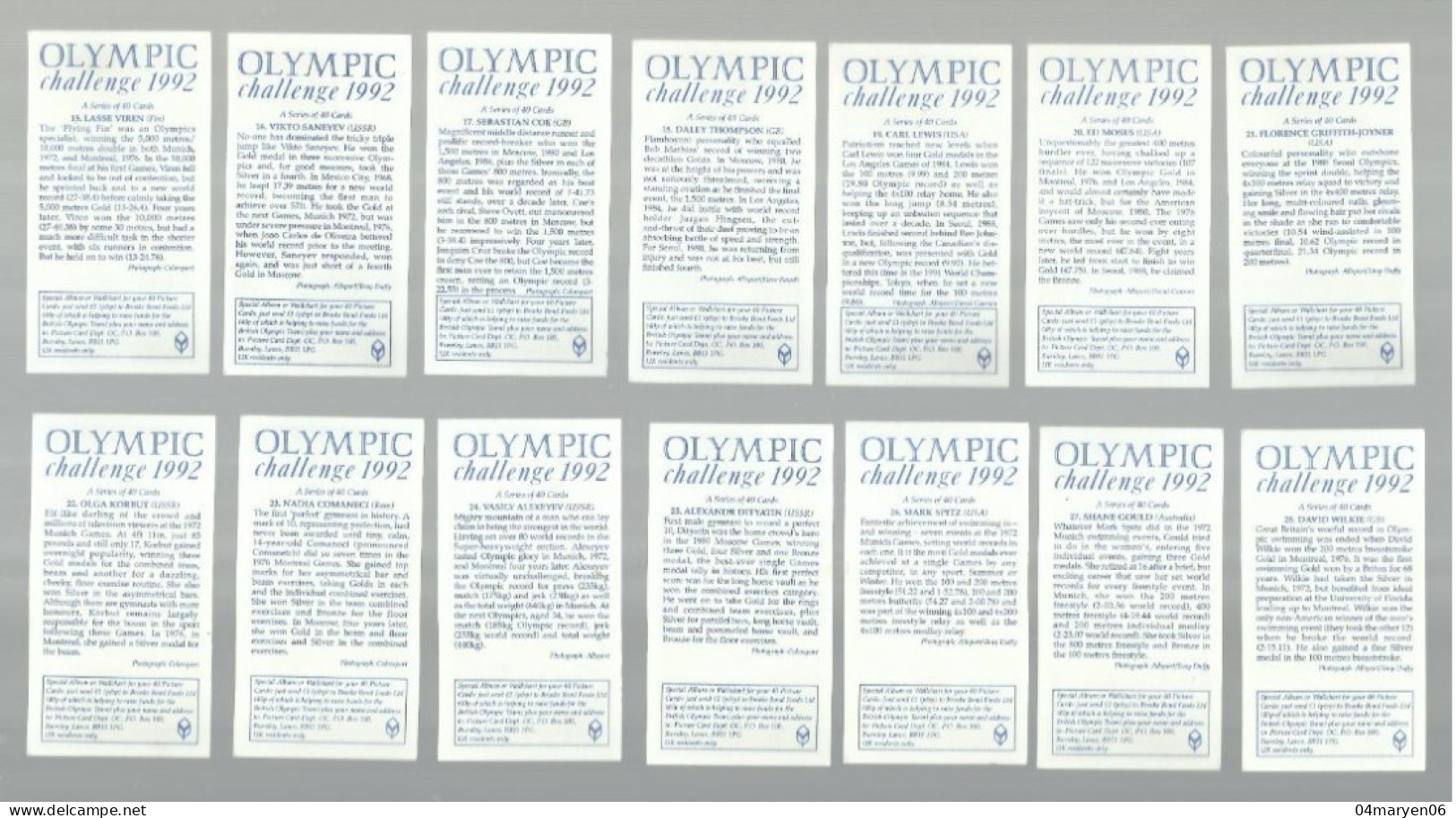 *** 40 X CHROMO :  OLYMPIC Challenge 1992  ***  --  Zie / Voir Scan's - Tarjetas