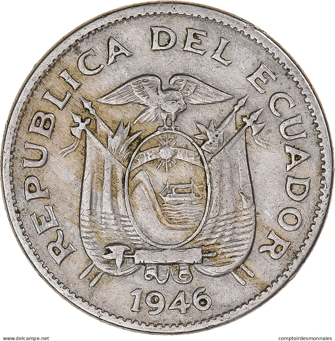 Monnaie, Équateur, 10 Centavos, Diez, 1946 - Equateur