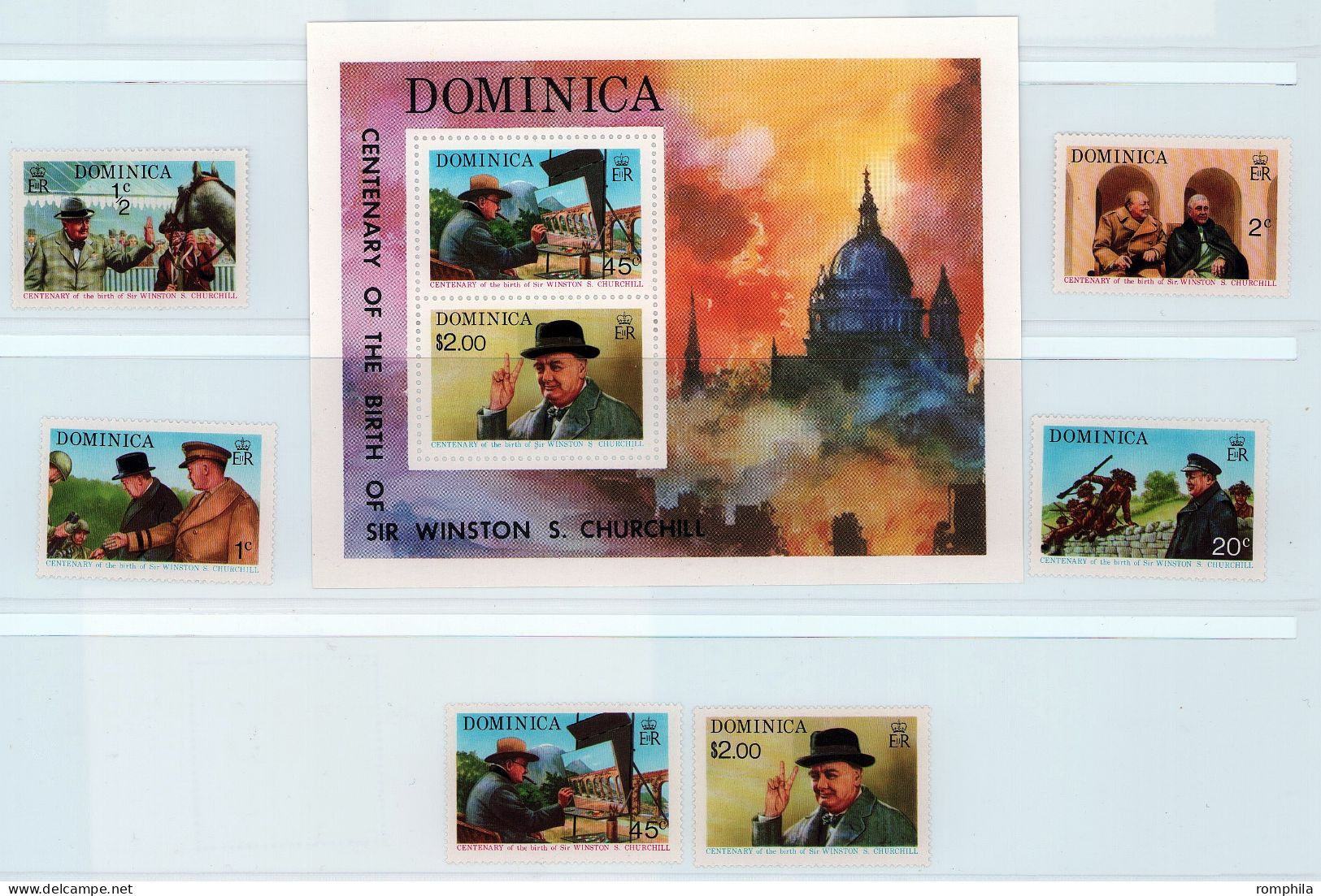 Dominica 1974 Sir Winston Churchill MNH Stamps - Sir Winston Churchill