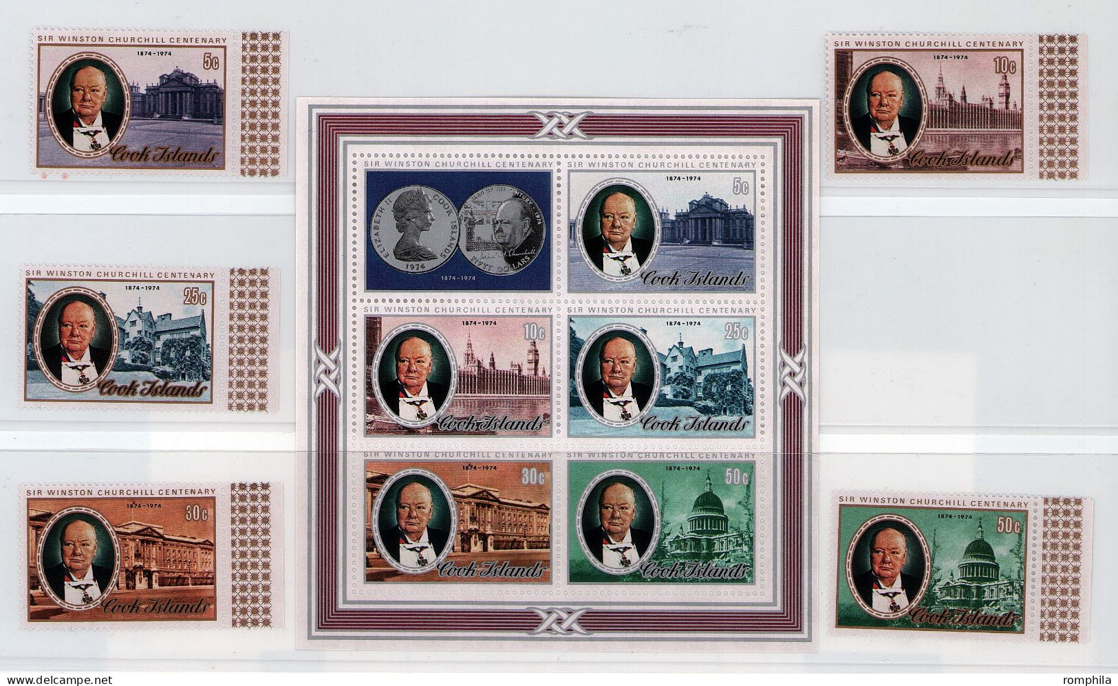 Cook Islands 1974 Sir Winston Churchill MNH Stamps - Sir Winston Churchill