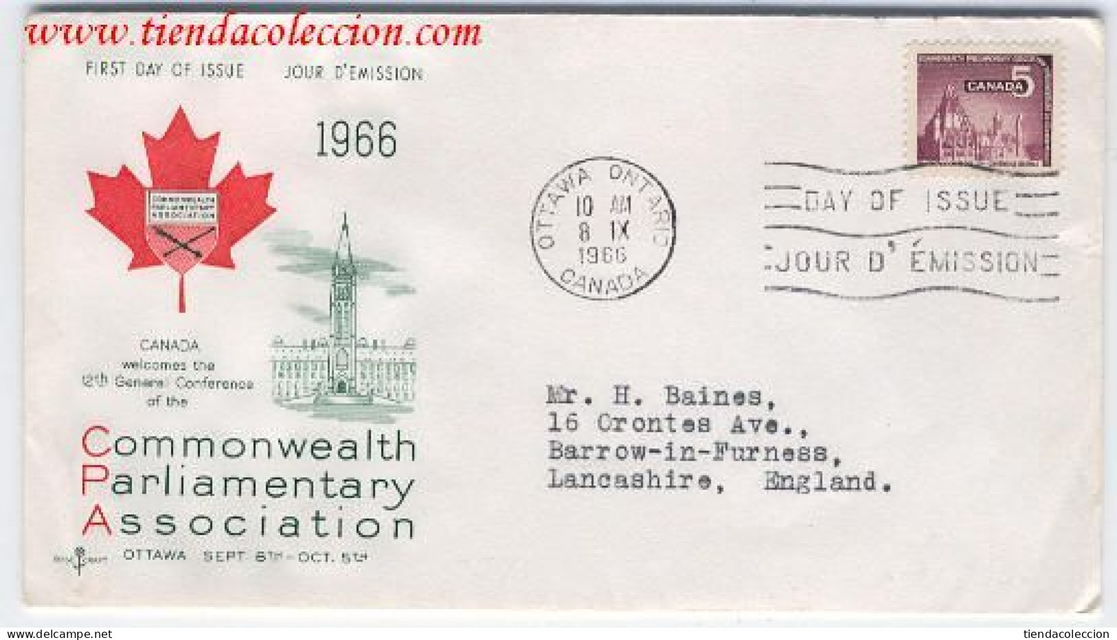 Commemonwealth Parliamentary Association - Enveloppes Commémoratives