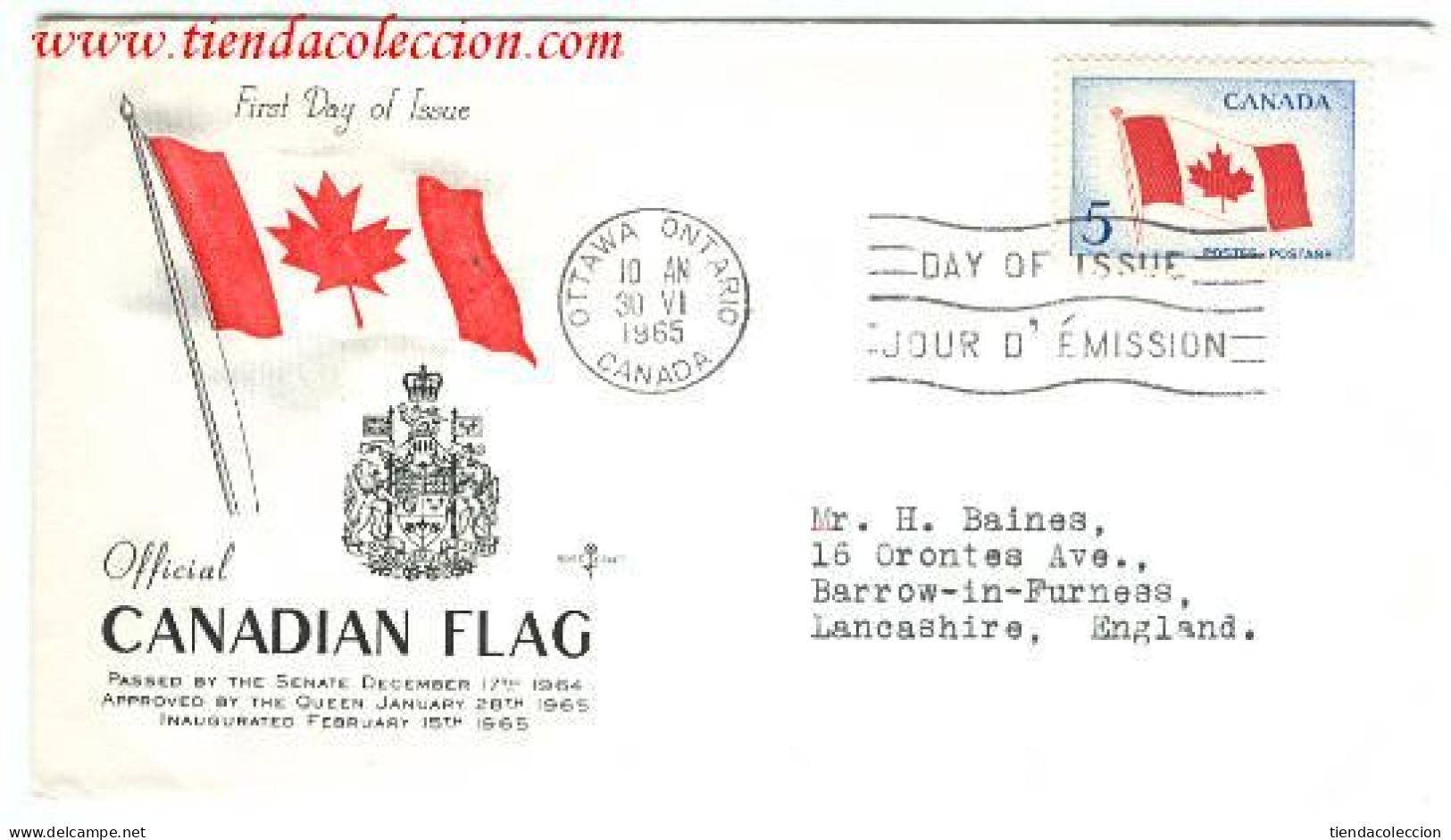 Canada Official Canadian Flag - Sobres Conmemorativos
