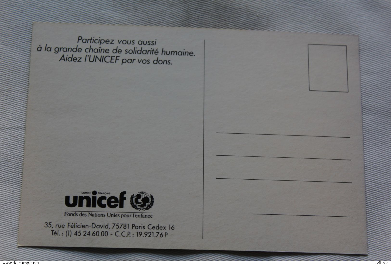 Cpm Publicitaire De L'Unicef, Jeune Femme Et Son Bébé, Afrique - Non Classés