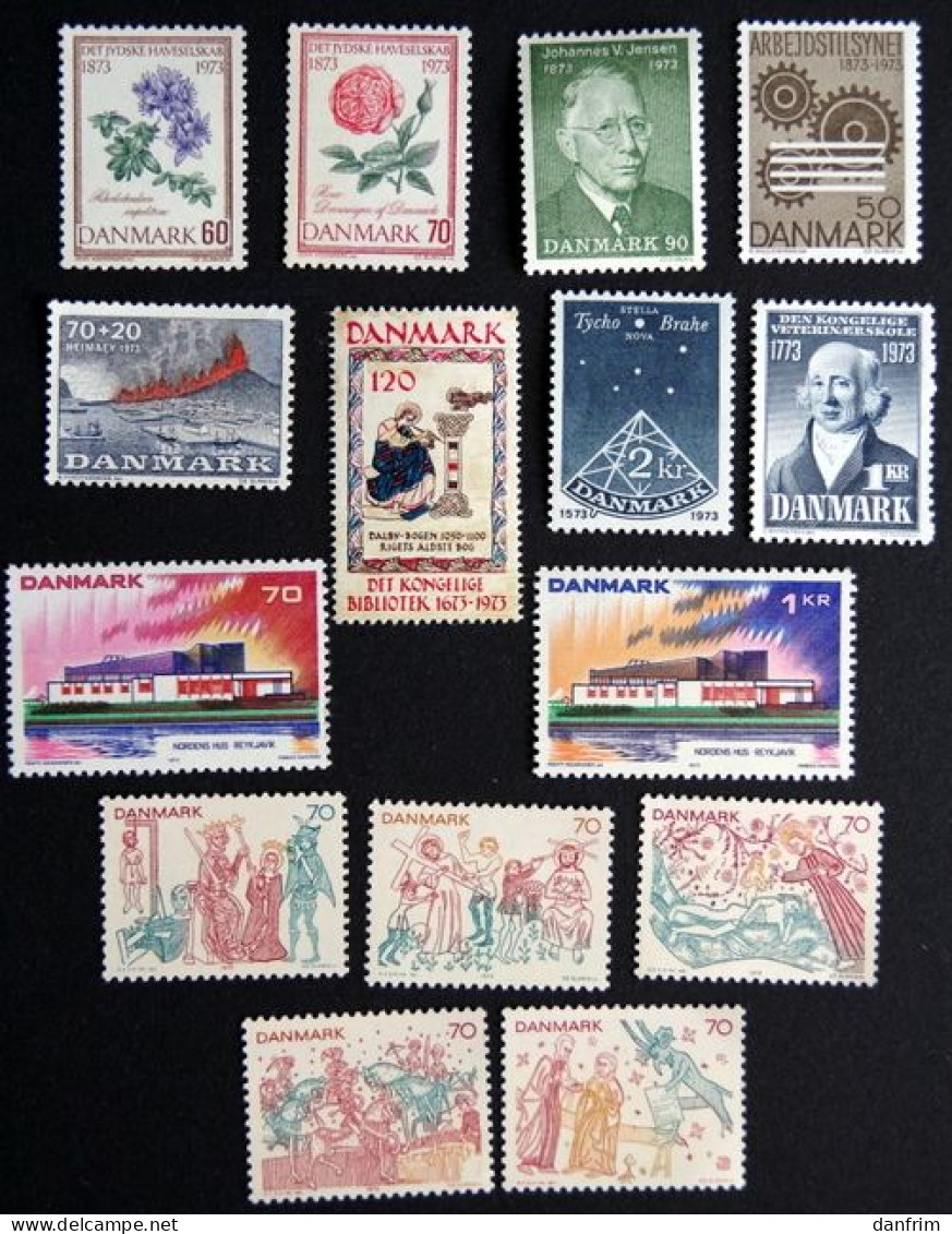 Denmark  1973   Full Year MNH (**) ( Lot 6048 - Años Completos