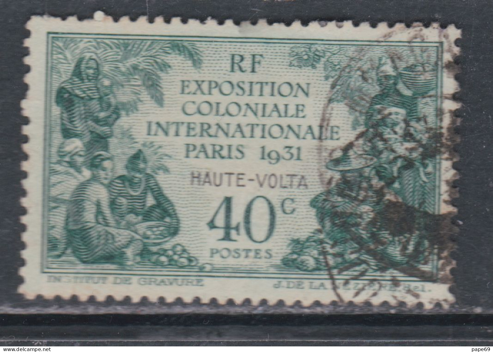 Haute Volta  N ° 66 O  Partie De Série Expo Coloniale : 40 C. Vert Neuf Oblitération Un Peu Forte Sinon TB - Used Stamps