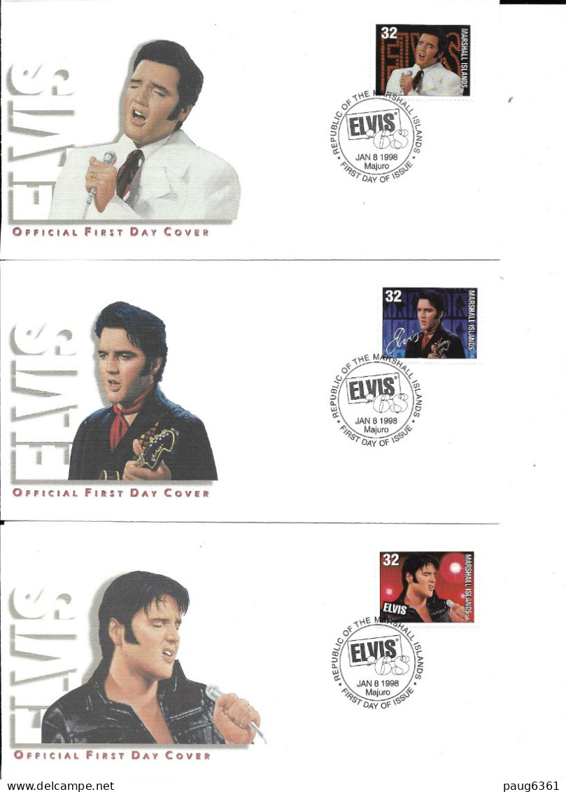 MARSHALL 1997 FDC ELVIS  YVERT N°753/55 - Elvis Presley
