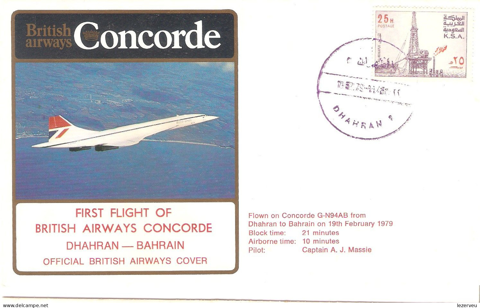 CONCORDE PREMIER 1er VOL FIRST FLIGHT BRITISH AIRWAYS DHAHRAN BAHRAIN - Autres & Non Classés