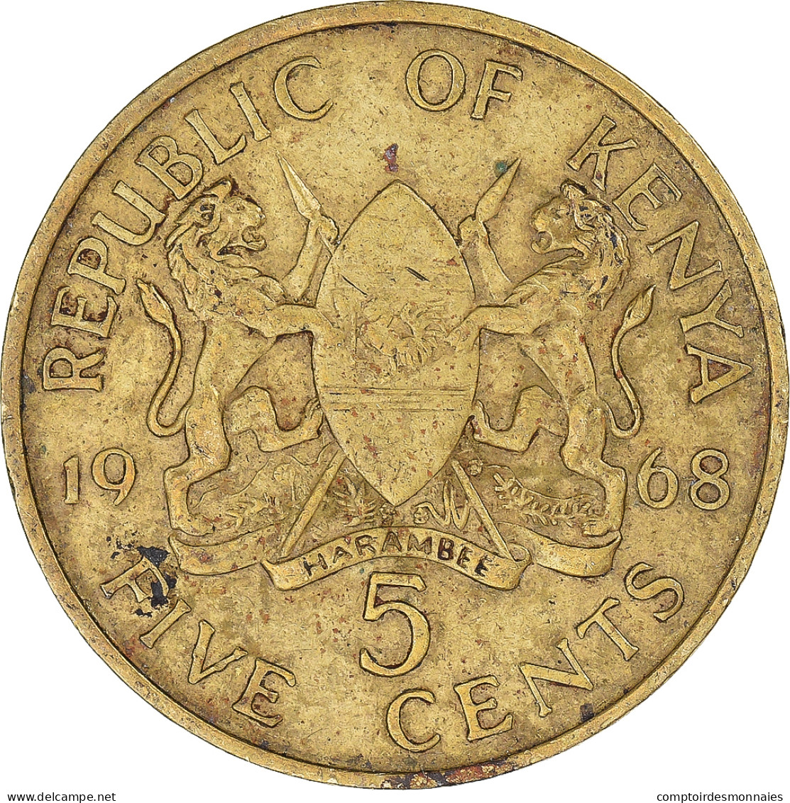 Monnaie, Kenya, 5 Cents, 1968 - Kenya