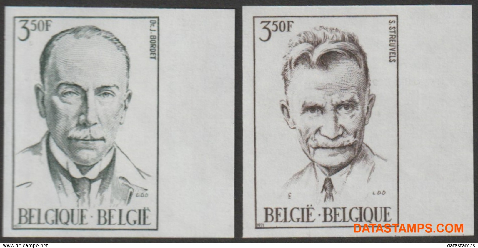 België 1971 - Mi:1655/1656, Yv:1603/1604, OBP:1603/1604, Stamp - □ - Bordet  - 1961-1980