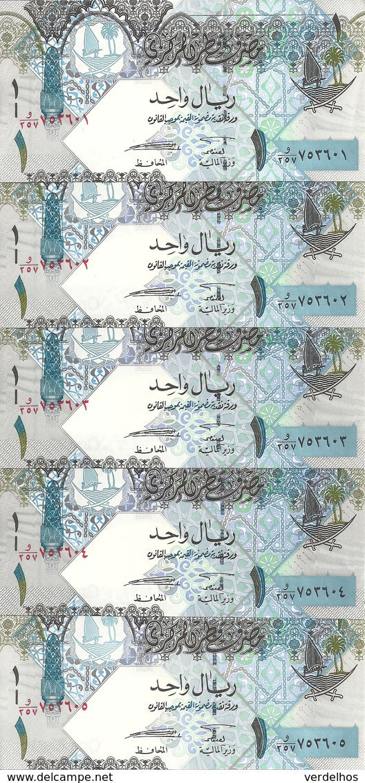 QATAR 1 RIYAL ND2008 UNC P 28 ( 5 Billets ) - Qatar