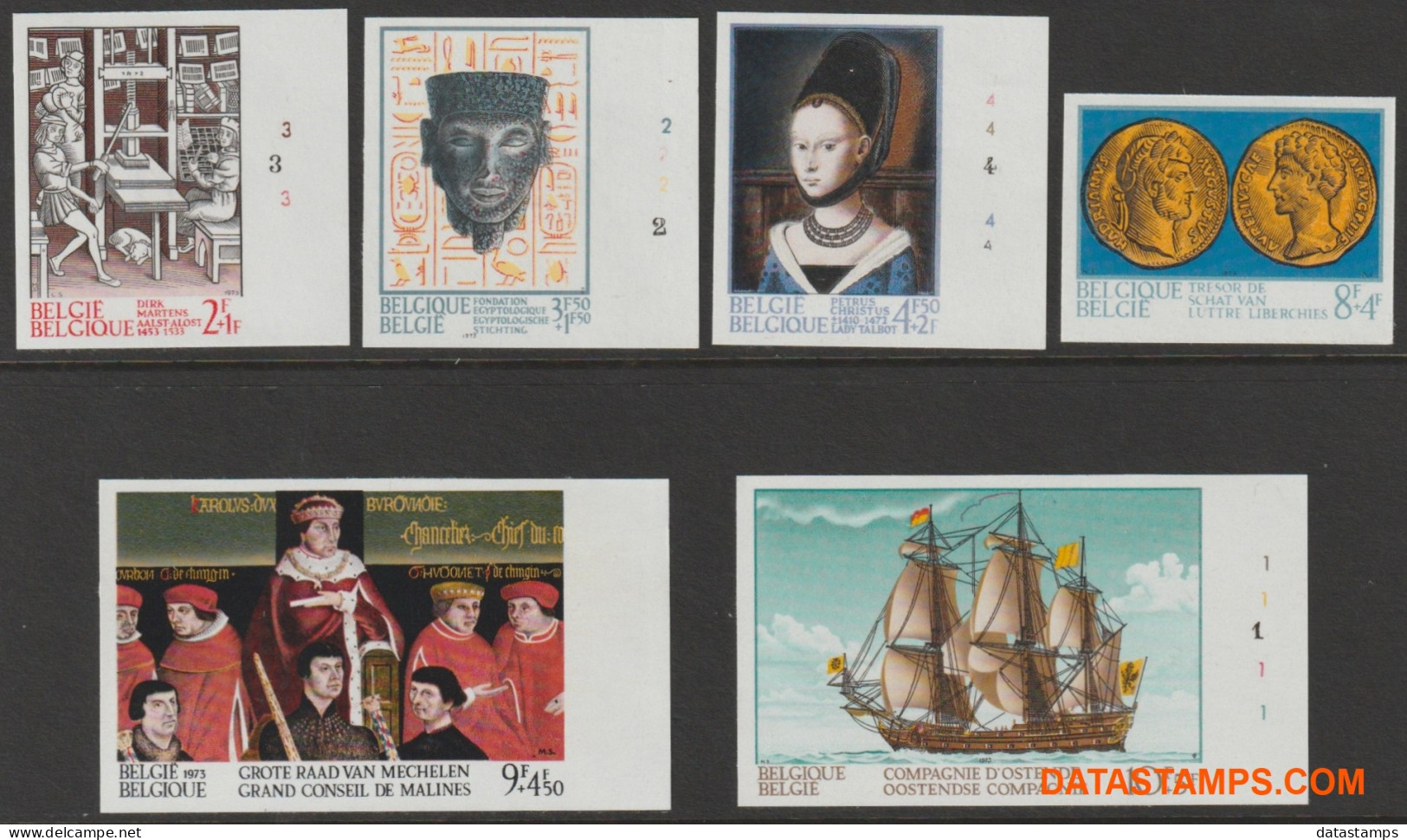 België 1973 - Mi:1729/1734, Yv:1669/1674, OBP:1677/1682, Stamp - □ - Historische Uitgifte  - 1961-1980