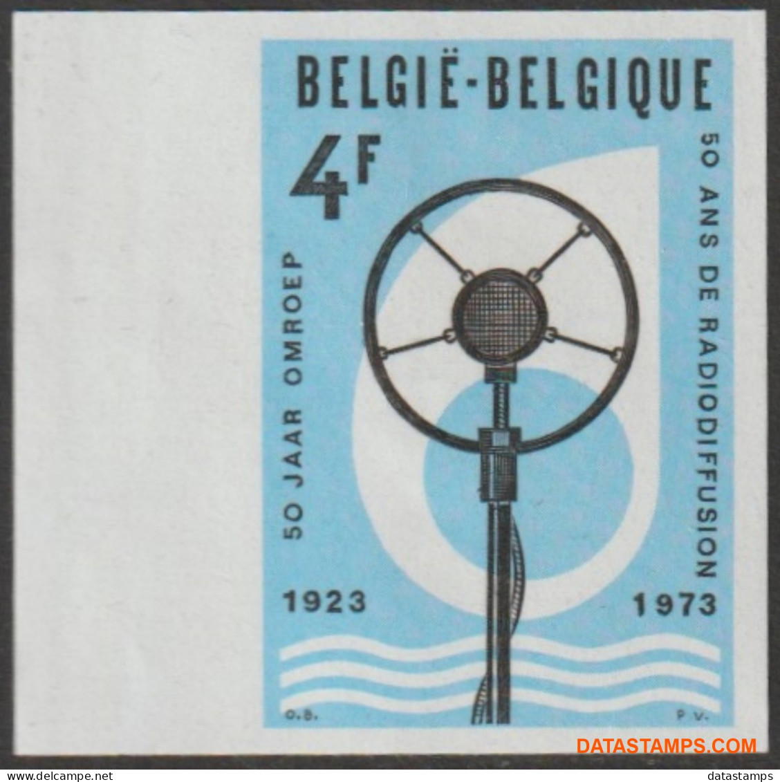 België 1973 - Mi:1743, Yv:1684, OBP:1691, Stamp - □ - Radio Omroep  - 1961-1980