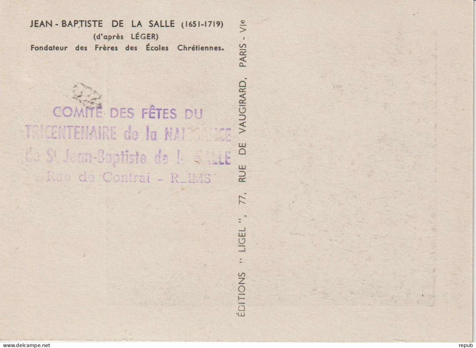 France Carte Maximum 1951 J B De La Salle 882 Oblit Reims - 1950-1959