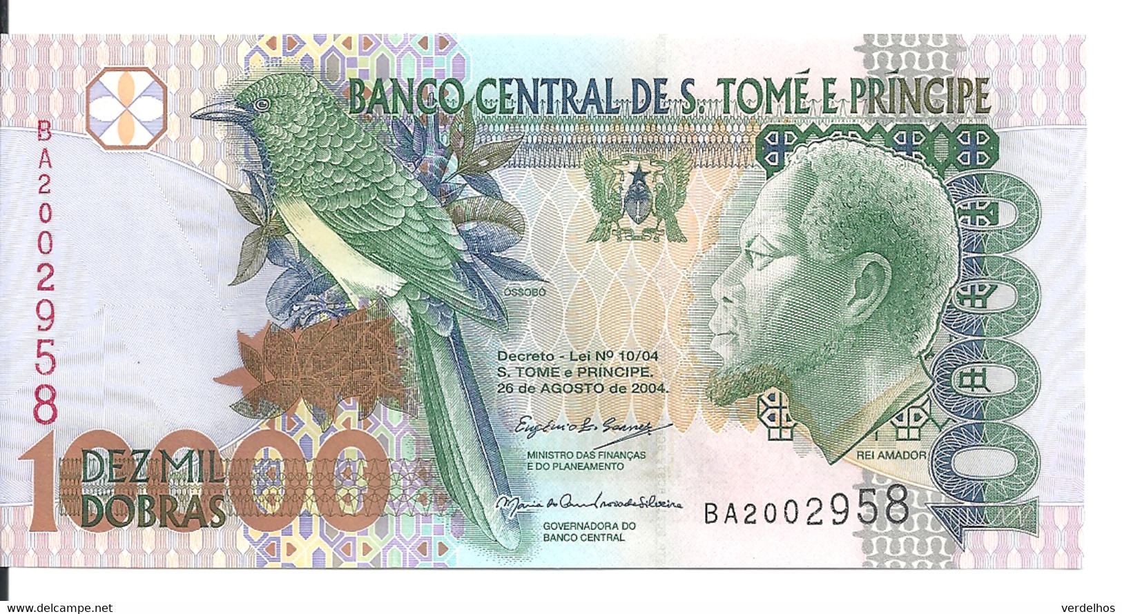 SAO TOME ET PRINCIPE 10000 DOBRAS 2004 UNC P 66 C - Sao Tomé Et Principe