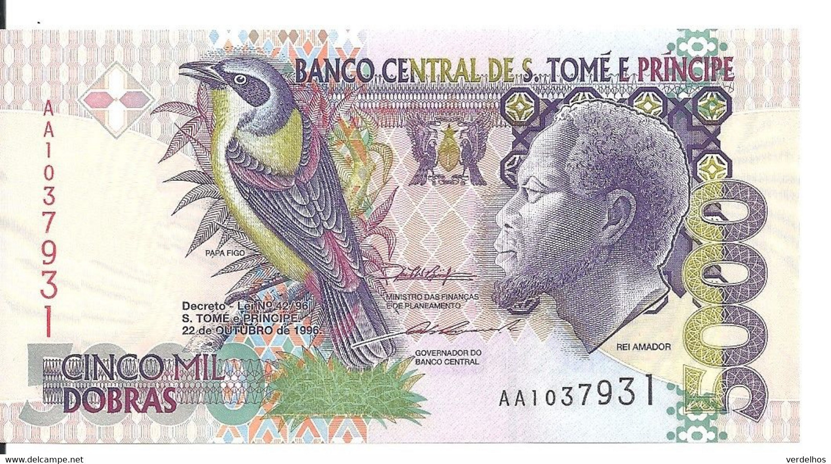 SAO TOME ET PRINCIPE 5000 DOBRAS 1996 UNC P 65 A - San Tomé Y Príncipe