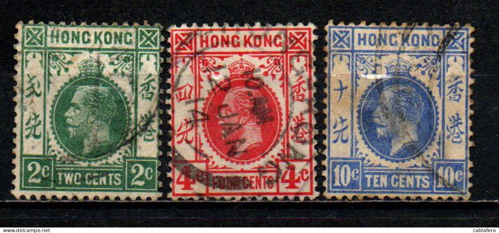 HONG KONG - 1912 - EFFIGIE DEL RE GIORGIO V - USATI - Oblitérés