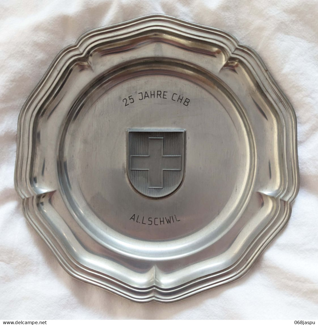 Assiette Etain 25 Ans CHB Allschwil Suisse - Tin