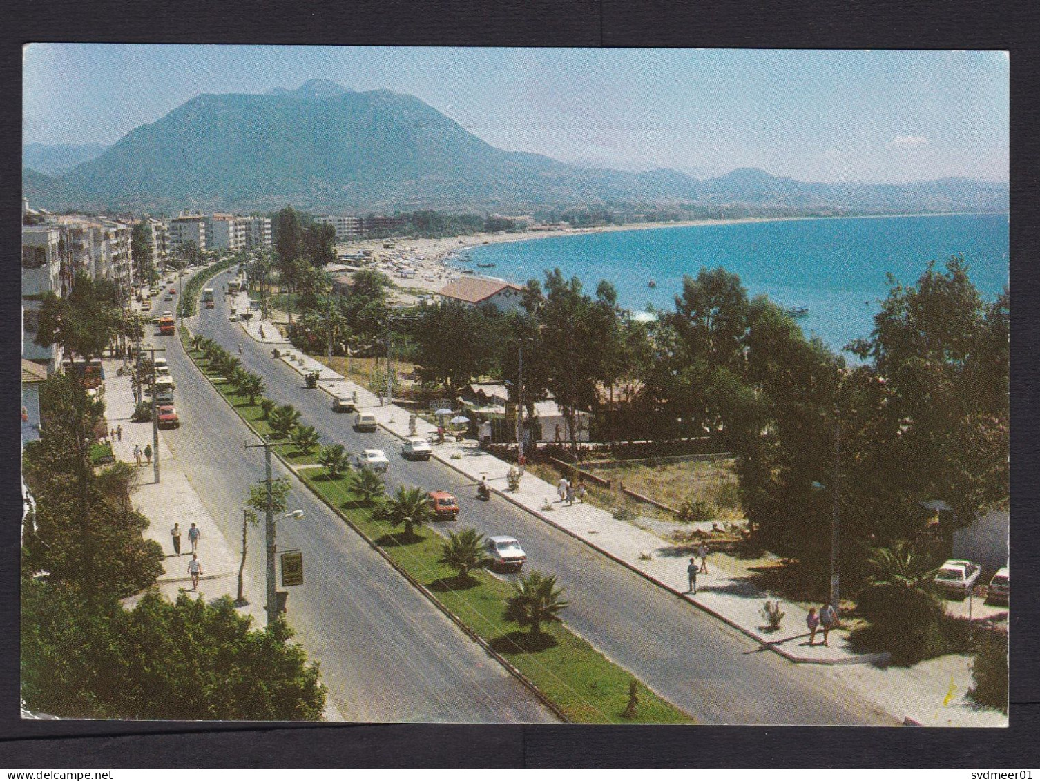 Turkey: Picture Postcard To Germany, 1 Stamp, Statue, Animal, Card: Alanya Boulevard (damaged, See Scan) - Covers & Documents