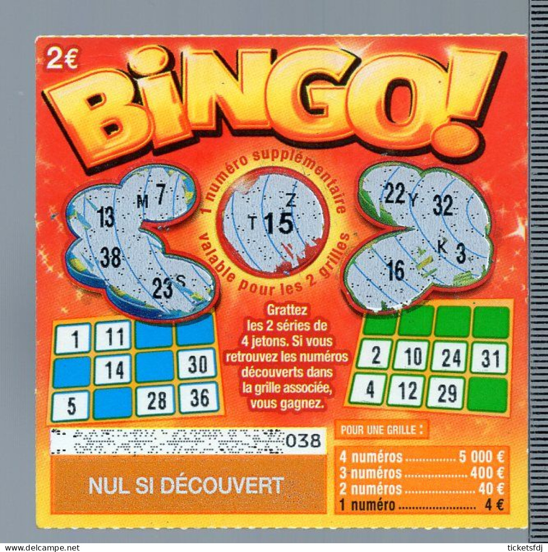 Ticket à gratter Bingo Spécial Fêtes à 3 €
